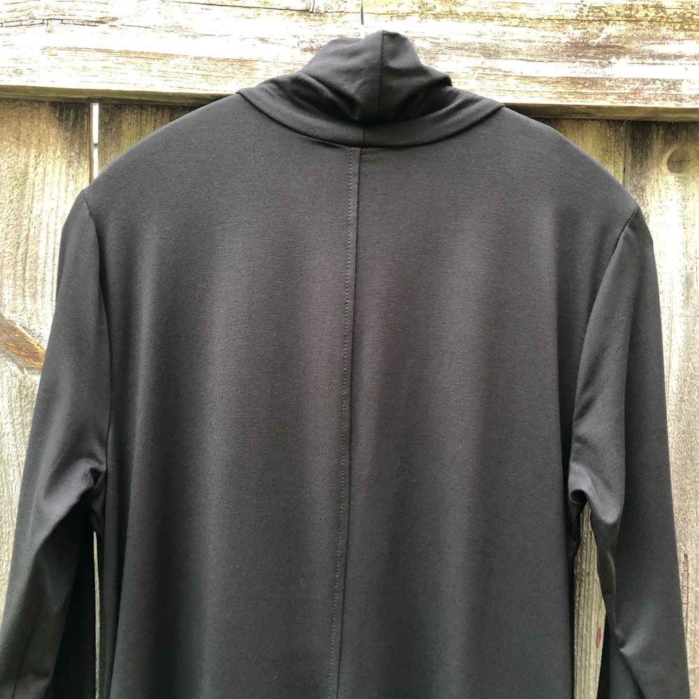 Karen Kane Quinn Turtleneck Dress Size L Black Jersey Swing Pockets - Picture 11 of 12